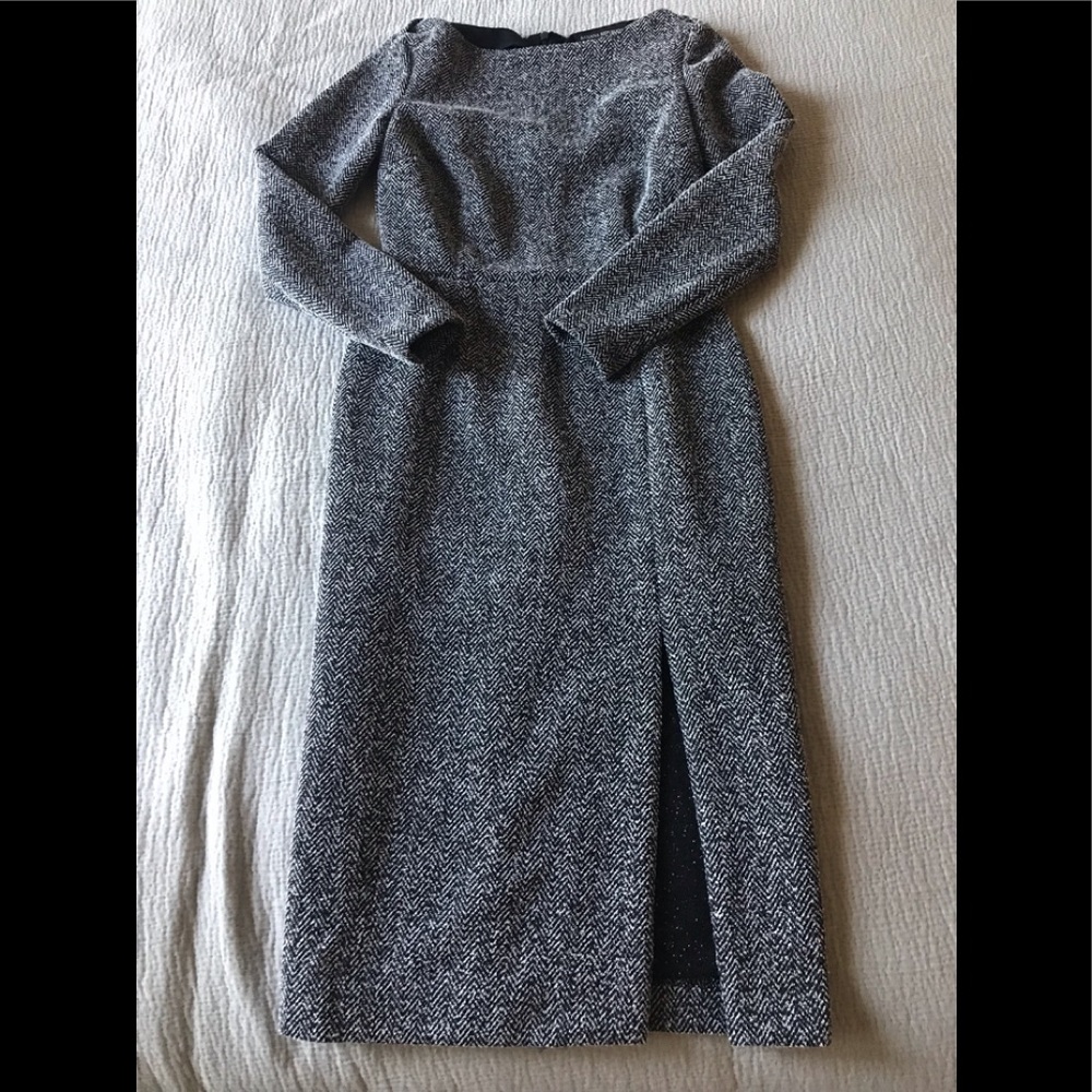 Long sleeve grey and black dress